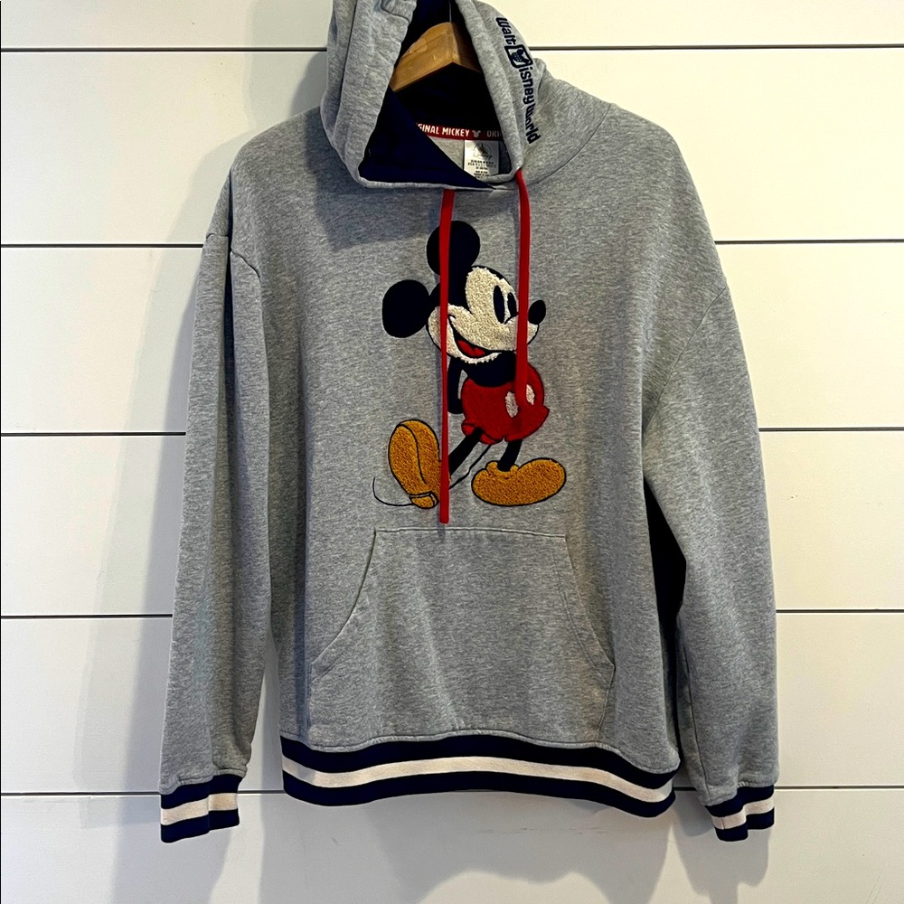 Unisex Walt Disney World Gray Hoodie with Mickey Mouse stitched Design